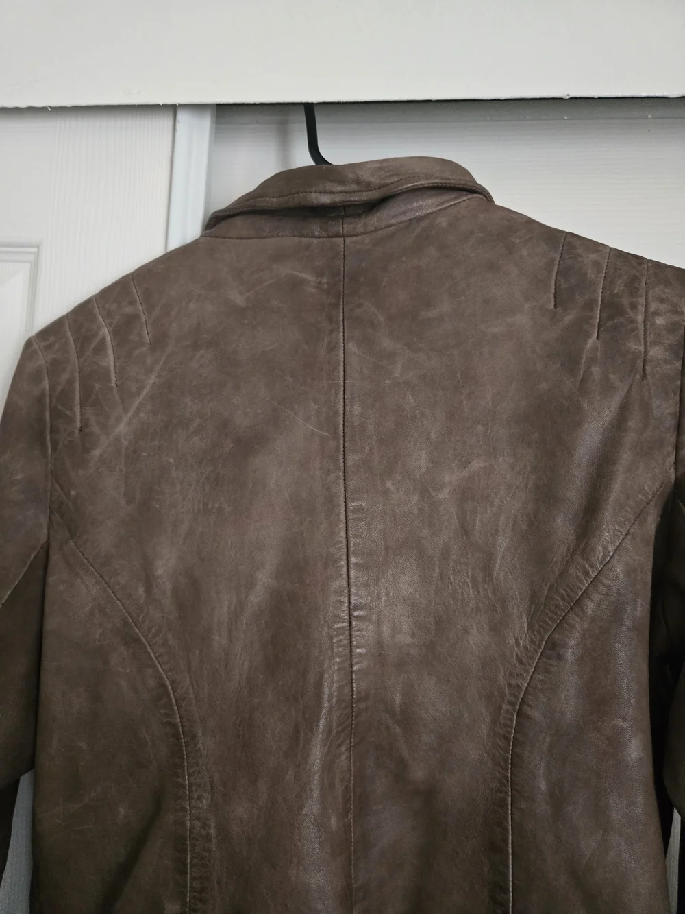 DOMA Women's Brown Leather Zip Jacket - Picture 9 of 11